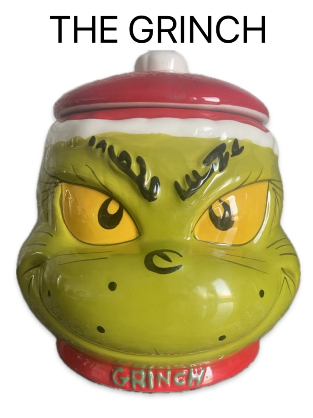 NWOT: Grinch Ceramic Holiday Cookie Jar 🔥 - 21.15 oz